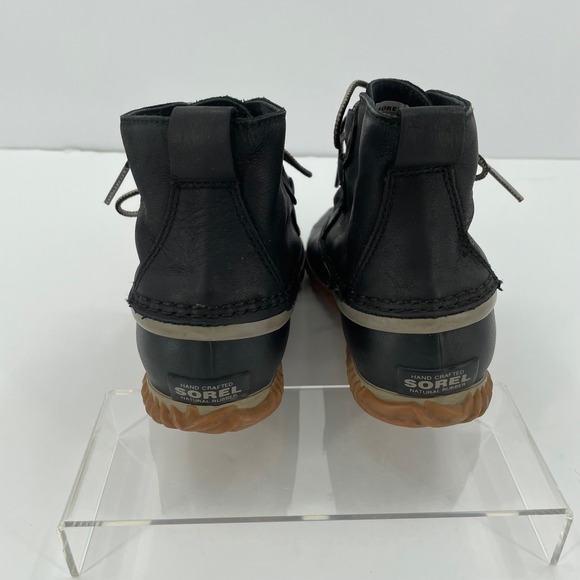 Sorel Out N About Womens Black Duck Boots Leather Waterproof NL2133-012 Size 8 - Picture 6 of 15